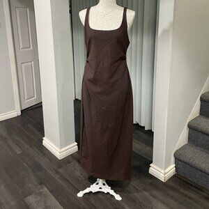 Brown midi dress